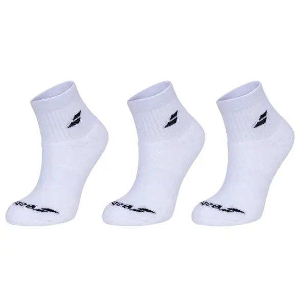 Babolat Quarter Socks (3 Pairs) (White/White)
