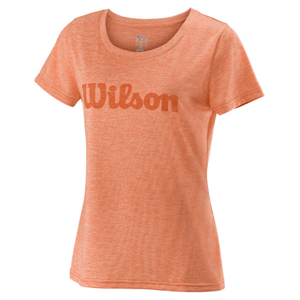 Wilson Womens  Urban Wolf II Script Tech T-Shirt (Orange)