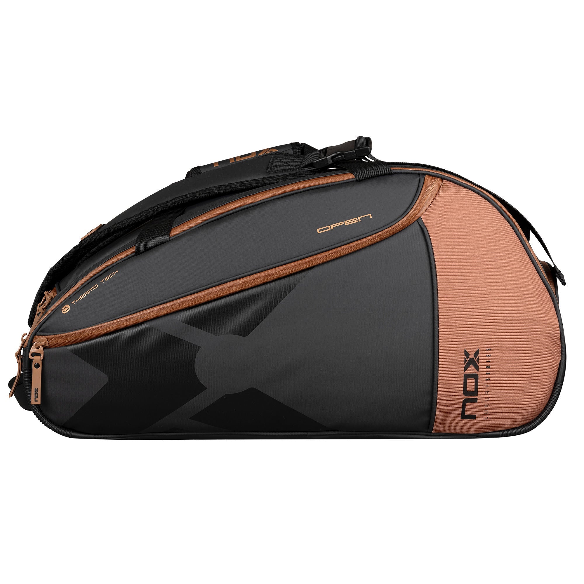 NOX Luxury Open Series Padel Racket Bag (Black/Brown) | PadelShack