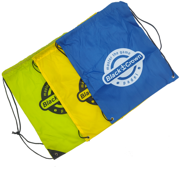 Black Crown Drawstring Bag