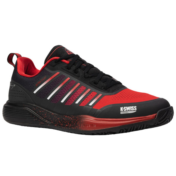 K-Swiss Mens Ultra Court Padel Shoes (Black/Anthracite/Sanyo Red) 2025