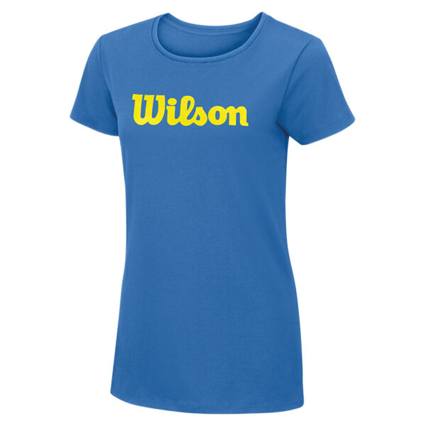 Wilson Womens  Script Cotton T-Shirt (Regatta/Yellow) - Large
