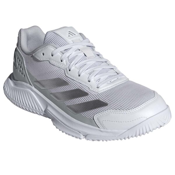 Adidas Womens Courtquick Padel Shoe (White/Met Silver/White) 2026