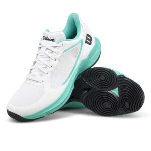 Wilson Womens Hurakn Lite Padel Shoe (White/Turquoise/Black) (2025)